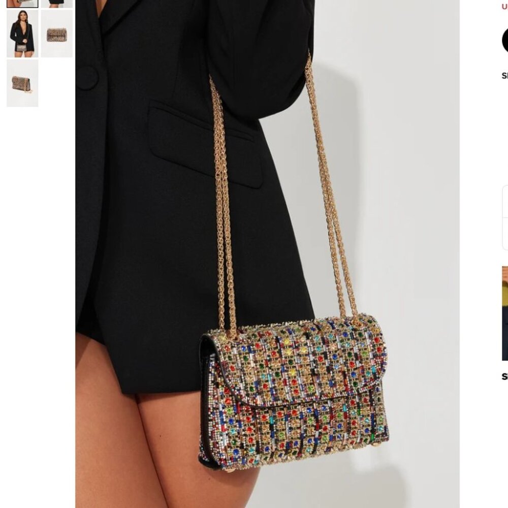 Fashion Nova Multicolored Jeweled Purse